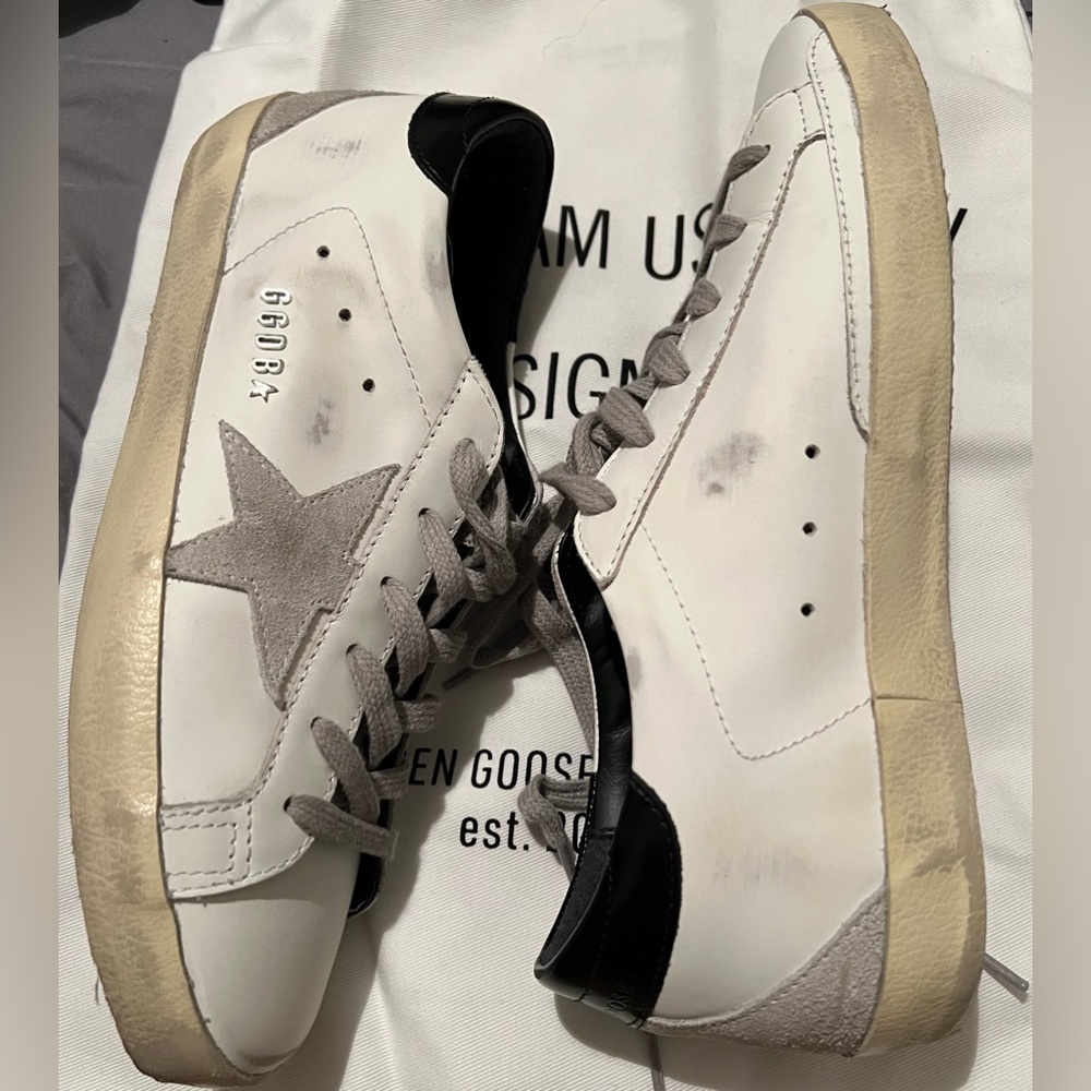 Golden Goose White and Gray Women’s Sneakers